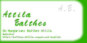 attila balthes business card
